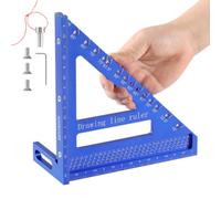 8.5" Speed Square,3D Multi-Angle Measuring Square Ruler, Aluminum Alloy Carpenter Square Woodworking Tool, 15°-90° Layout Tool with Angle Pin for Drawing Line, Marking, Woodworking,DIY,Construction