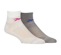 (8.5 UK-10 UK, White/Grey) Reebok Unisex Adult Sports Light Camouflage Running Ankle Socks (Pack of 2)
