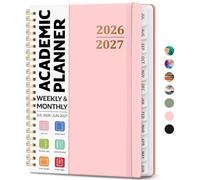 8.5" x 11" Academic Planner 2026-2027, Weekly & Monthly Calendar Planner Book, July 2026 - June 2027, Large Hardcover Organizer with Tabs, Perfect for Teachers, Students, Women & Men - A4, Pink