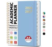 8.5" x 11" Academic Planner 2026-2027, Weekly & Monthly Calendar Planner Book, July 2026 - June 2027, Large Hardcover Organizer with Tabs, Perfect for Teachers, Students, Women & Men - A4, Blue