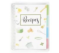 8.5" x 11" Recipe Book to Write in Your Own Recipes, Personal Blank Recipe Notebook Binder, Removable Hardcover Empty Recipe Journal Cookbook Binder with 8 Dividers and 24 Tabs, Hold up to 240 Recipes