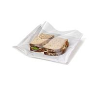 8.5" x 8.5" White Film Front Paper Bags | Cellophane/Clear/Sandwich/Food/Card/Cake (500)