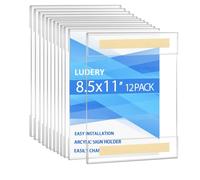 8.5 x11 inch Wall Mount Acrylic Sign Holder with 3M Tape Adhesive,Clear Wall Mount Frame,Picture Paper Frames Holder for Home, Office, Store, Restaurant Horizontal