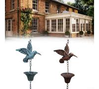 8 5ft Rain Chain Made of Metal, Enhances Any For outdoor Setting While Managing Water Flow (Blue)