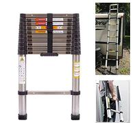 8.5FT Telescopic Ladder EN131, Portable Extendable Ladder, Stainless Steel Telescoping Ladder Straight Ladder Loft Home Office Outdoors, Max Capacity 330LB