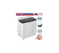 8.5kg Twin Tub Portable Washing Machine Compact Mini Laundry Washer Spin Dryer