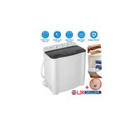 8.5kg Twin Tub Portable Washing Machine Compact Mini Laundry Washer Spin Dryer