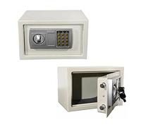 8.5L Digital Electronic Safe Box Waterproof Fireproof Cash Box Solid Steel Digital Keypad Security Safe for Home Office Security,White