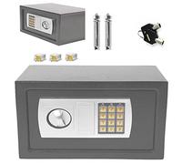 8.5L Digital Steel Home Electronics Cash Safes Security Box with 2 Emergency Overide Key,Waterproof WallSafes CashBoxes for Home Office Hotel,Wall and Floor Fixings(Grey)