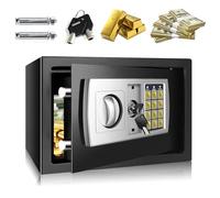 8.5L Digital Steel Safe Box Fireproof Electronic Password Cabinet Security Safe Home Office Money Cash Safes Lock Box with Digital Keypad & 2 Keys, Small Value Safes for Money Document Jewelry, Black