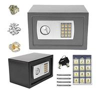 8.5L Digital Steel Safety Box (20x31x20cm) Electronic Security Large Capacity with Full-digit Keypad/2 Override Key/2 Installing Bolts Wall Floor for Home Office Money Cash Valuables Grey
