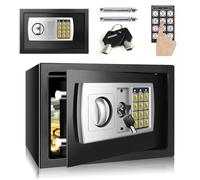 8.5L Home Digital Steel Safe Electronic Cabinet Safes Cash Box Wall Safe with Key, Anti-theft Money Box Wall Mounted for Home Office Hotel Business Jewelry Gun Cash Use Storage, Black (31 x 20 x 20cm)