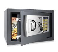 8.5L Mini Safe, Safes for Home, Steel Sturdy Safes Box, Waterproof and Fireproof Safe with Key and Digital Keypad Lock, Home Safety for Cash/Guns/Jewelry/Documents Cabinet Box (31x20x20cm, Grey)