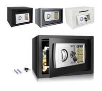 8.5L Safe Box, Cabinet Safe with Digital Keypad and Safety Key Lock, Security Safe Cash Box for Home Office Hotel, 7.88"H x 7.88"W x 12.21"L (Black)