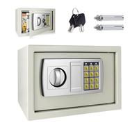 8.5L Safe Box Digital Keypad Lock Steel Security Box Money Box for Home, Wall Mounted Cabinet Mounted, Small Safe Box with 2 Keys, 20cm x 31cm x 20cm (White)