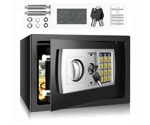 8.5L Safe for Home, 31x20x20cm Sturdy Cash Safety Box Fireproof Mini Safe with Digital Keypad Lock and 2 Keys, 2 Ways to Open Home Safe for Hotel, Jewelry, Guns, Documents, Collectibles Cabinet Safes