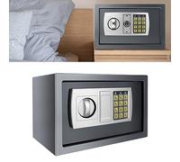 8.5L Solid Steel Fireproof Safe, Security Home Office Money Cash Safety, Medium Safe Box with 2 Keys, Lockable Safe Box, Grey Digital Safe Box, 7.88"H x 7.88"W x 12.21"L