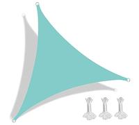 8.5x8.5m Waterproof Triangle Sun Shade Sail Canopy - UV Protection Outdoor Windscreen Cover for Terrace Courtyard Play Area Swimming Pool - Sky Blue