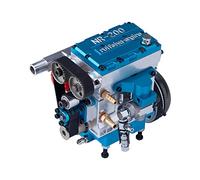 8.6cc Inline Twin-Cylinder Nitro Engine for 1/8 Scale RC Cars Model, 4-Stroke Water-Cooled Electric Start Nitro Engine for Physical Science Experiment Display