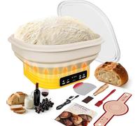 8.6inch Graphene Heating Pizza Dough Proofing Box，25-50℃ Thermostatic Control Bread Proofing Basket 4 L，Silicone Foldable，1-6 hour Timed Control，for Bread Baking Homemade beginners a Baker’s Dream