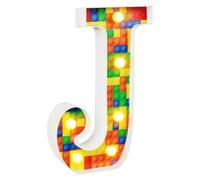 8.6inch Letter Lights J, LED Letter Lights Sign, 26 Alphabet Light Up Letters Sign for Night Light Wedding Birthday (letter-J)