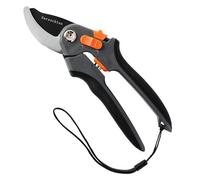 8.7" Garden Secateurs Heavy Duty, Bypass Pruning Shears with Small & Large Hands Adjustable Non-Slip Handle, SK5 Sharp Blade Secateurs & Pruning Scissors with Lanyard for Gardeners