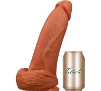 8.7 Inch Realistic Dildo with Strong Suction Cup, Thick Dildos Adult Sex Toys for Hands-Free Play, G Spot Anal Dildo Sex Toy for Men Women Couples, Flexible Big Thrusting Dildos(Flesh)