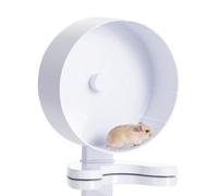 8.7" Super Silent Hamster Wheel for Hamster Exercise Wheel for Gerbil, Syrian & Dwarf, Chinchilla and More Small Anima Running Wheels with Stable Stand, White
