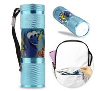 8.7cm Kids LED Flashlight for Kids, Finding Dory Aluminum LED Bright Night Ligh, Christmas Gifts Pocket Size Torch for Power Cuts, Emergency, Camping, Hiking, Travel, Outdoor 3+Years | Light Blue