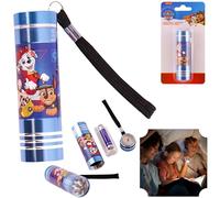 8.7cm Paw Patrol Aluminium Flashlight Torch in Sky Blue Colour, 9 LED Torch for Kids Featuring TV Characters for Boys 3+ Years