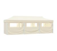 vidaXL Folding Pop-up Party Tent with 8 Sidewalls 3x9 m Cream, Cream