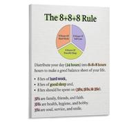 8 8 8 Rule Poster Life Balance Guide Time Management Daily Schedule Chart | Divide your day into three equal parts for work rest and personal time with this practical(Unframed,12x18inch(30x45cm))