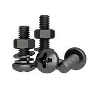 8.8 Grade Steel Phillips Pan Head Machine Screws Hex Nuts Flat Washers Spring Washers Assortment Kit M2 M3 M4 M5 M6 Metric Fastener Set for Furniture Repair Home Improvement (50,M6 x 22mm)