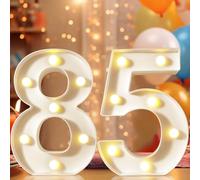 8.8" LED Light Up Numbers Marquee for 85th Birthday Decor, White Number 85