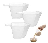 8.8 Oz Clear Measuring Cup, 250ml Dry Ingredient Measurer, Food-Grade PP Scoop for Measuring Coffee, Pet Food, Grains, Protein, Spices and Other Dry Goods (3pc)