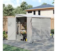 8.8 x 4.7ft White Steel Outdoor Garden Storage Shed Motorcycle Bike Shed