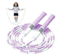 8.86 FT Soft Beaded Jump Ropes for Fitness 2 Pack,Adjustable Length Workout Jumping Skipping Rope for Men Women and Kids Fitness (Purple - Handle Type A)