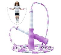 8.86 FT Soft Beaded Jump Ropes for Fitness 2 Pack,Adjustable Length Workout Jumping Skipping Rope for Men Women and Kids Fitness (Purple - Handle Type B)