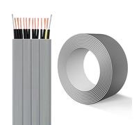 8/9/10/12 Core TVVBG Elevator Flat Cable with Dual Steel Wires - 0.75/1/1.5/2.5mm² - Flexible Lift, Jib & Hoist Trailing Cable (Flame Retardant, Cold-Resistant)(60ft,8c-0.75mm2)