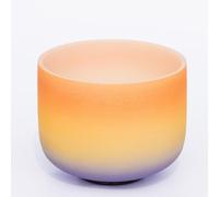 8/9/10/12 Inch Orange Rainbow Crystal Singing Bowl Yoga Bowl Music Bowl D Tone for Relaxation, Yoga or Meditation Practice, Percussion Instrument (10 inch)