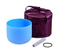 8/9/10 Inch Crystal Singing Bowl G Note with Mallet Rubber O- Storage Bag for Musical Healing Meditation Yoga Home (One Color 9 Inch)
