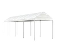 (8.92 x 2.28 x 2.69 m) vidaXL Gazebo Part Tent with Roof Pavilion Outdoor Marquee White Polyethylene