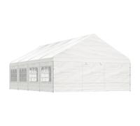 (8.92 x 5.88 x 3.75 m) vidaXL Gazebo Part Tent with Roof Pavilion Outdoor Marquee White Polyethylene