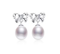 8-9mm Natural Pearl Earrings Cultured S925 Earrings Butterfly/Drop Earrings for Women Made in China