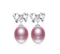 8-9mm Natural Pearl Earrings Cultured S925 Earrings Butterfly/Drop Earrings for Women Made in China