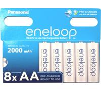 8 AA LR6 Panasonic Eco Friendly Eneloop Rechargeable Batteries 2000mAh 8BL NEW