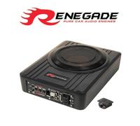 8" ACTIVE AMP AMPLIFIED UNDER SEAT SLIM SHALLOW SUB SUBWOOFER BASS BOX REMOTE