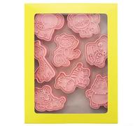 8 Animal Cookie Cutters Set Includes Bear Cat Dog Elephant Turtle Lion Monkey Penguin for Themed Baking and Party Treats