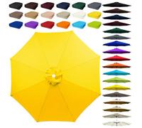 8 Arms Umbrella Replacement Cloth, Parasol Replacement Canopy, Polyester Fabric Parasol Canopy Cover, Breathable, UV Protective, for Garden, Market, Pool, Patio(Yellow,8 ribs: 2.5m/8.2ft)