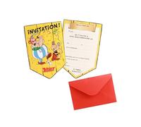8 Asterix Invitation Cards Colourful